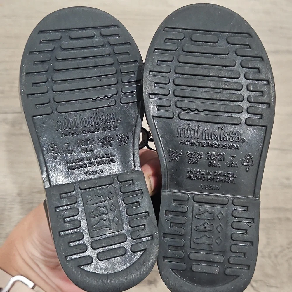 Mini Melissa Black Kids Shoes with Bow size 7